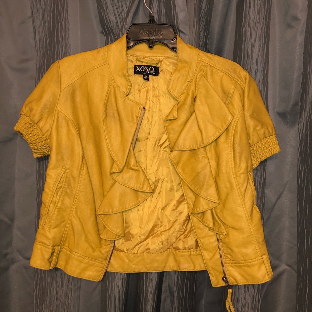 NEW NEVER WORN Mustard Yellow leather Jacket